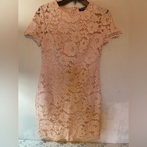 Elegant Lace Pink Dress